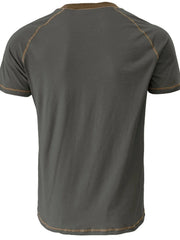 Men's Contrast Trim Henley Polo Shirt