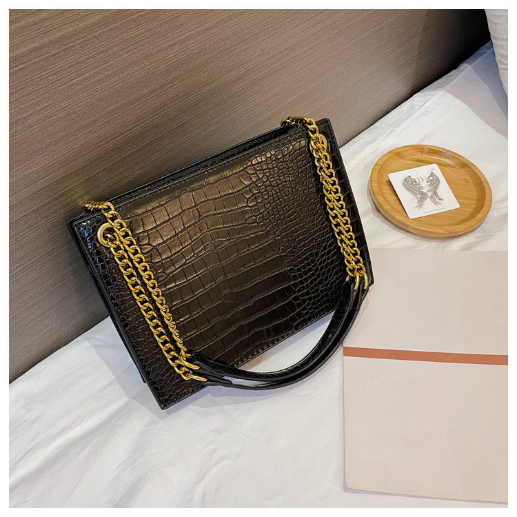 One Shoulder Messenger Bag Crocodile Pattern Women's Chain Bag