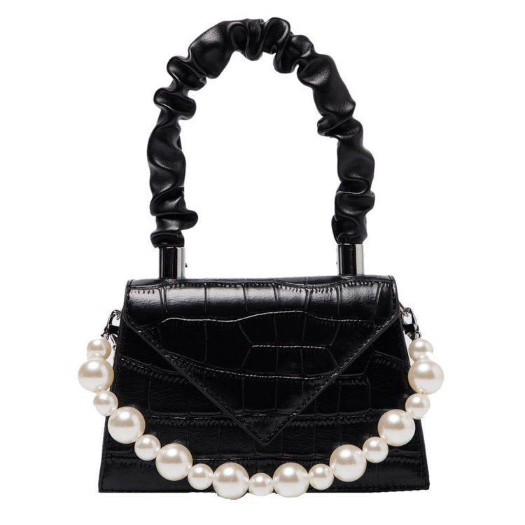 New Fashion Popular Autumn And Winter One Shoulder Pearl Small Square Messenger Bag