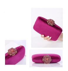 New Diamond Decoration Evening Bag PU Flannel Clutch Bag Chain Satchel Banquet Dress Bag Party Evening Gift Bag Evening Bag
