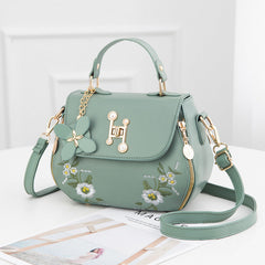 Embroidered One-shoulder Messenger Handbag