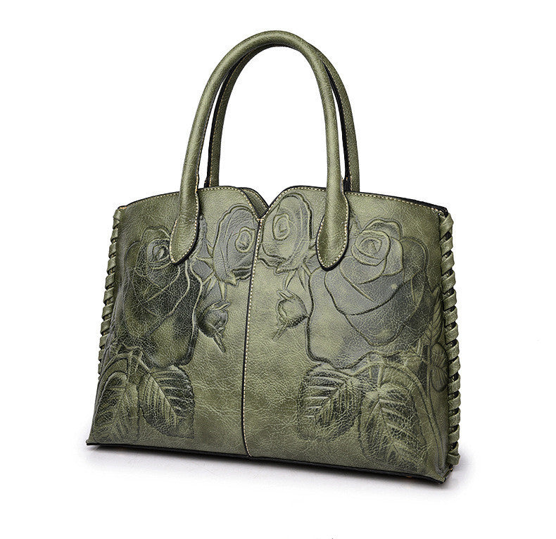 Peony Flower Embossed Fashion Ladies Handbag