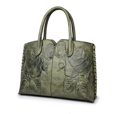 Peony Flower Embossed Fashion Ladies Handbag