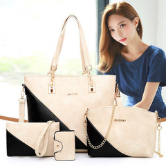 Korean Style Trendy One-shoulder Diagonal Female Bag Four-piece Set