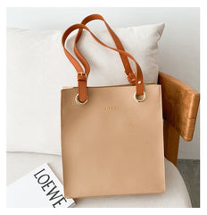 The New Korean Style Trendy Simple Shopping Bag Tote Handbags Casual Shoulder Bag Large-capacity Portable Soft Leather Bag