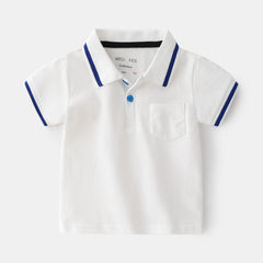 Qing Fashionable Boy Short-sleeved POLO Shirt For Outing At Home