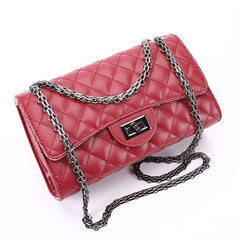 Women Quilted Leather Crossbody Chain Shoulder Bag