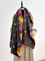 Heart Pattern Warm Scarf
