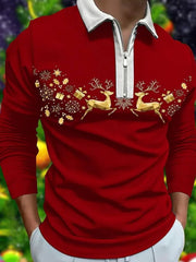 Men's Long Sleeve Polo Top â€?Plus Size Collared Style