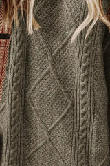 Round Neck Cable Knit Mini Sweater Dress