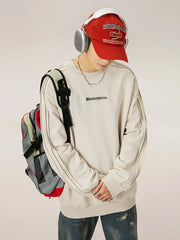 Men's Letter Round Neck Long Sleeve Sweatshirt