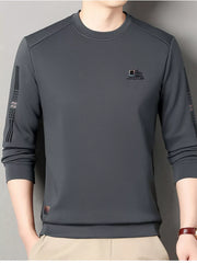 Elegant Men's Plus Size Casual Long Sleeve T-Shirt