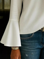 Full Size Ruffled V-Neck Long Sleeve Blouse Plus Size