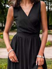 Slit Surplice Sleeveless Maxi Dress