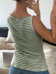 Button Down Striped Tank