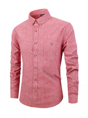 Men's Full Size Striped Casual Button-Down Shirt Plus Size