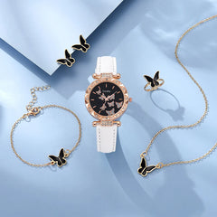 Women's Fashion Simple Butterfly Digital Belt Watch