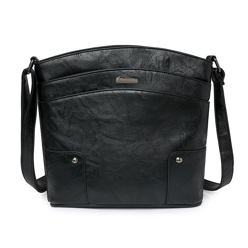Retro Multi-layer PU Bag Women's Simple High-grade Crossbody
