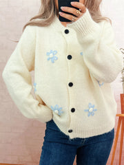 Flower Button-Down Cardigan