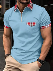 Men's Plus Size Zip Neck Short Sleeve Polo Shirt â€?Full Size Casual Fit
