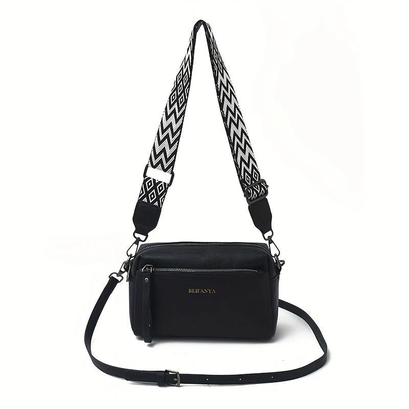 Women's Adjustable Minimalist Design Shoulder Crossbody Bag With Zipper Closure