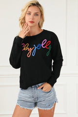 Chic Round Neck Long Sleeve Sweater