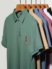 Men's Plus Size Short Sleeve Embroidered Polo
