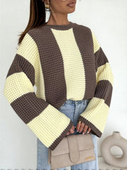 Classic Color Block Long Sleeve Sweater