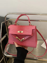Embossed Flap Crossbody Bag
