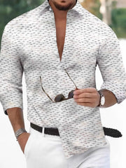 Men's Plus Size Collared Long Sleeve Shirt
