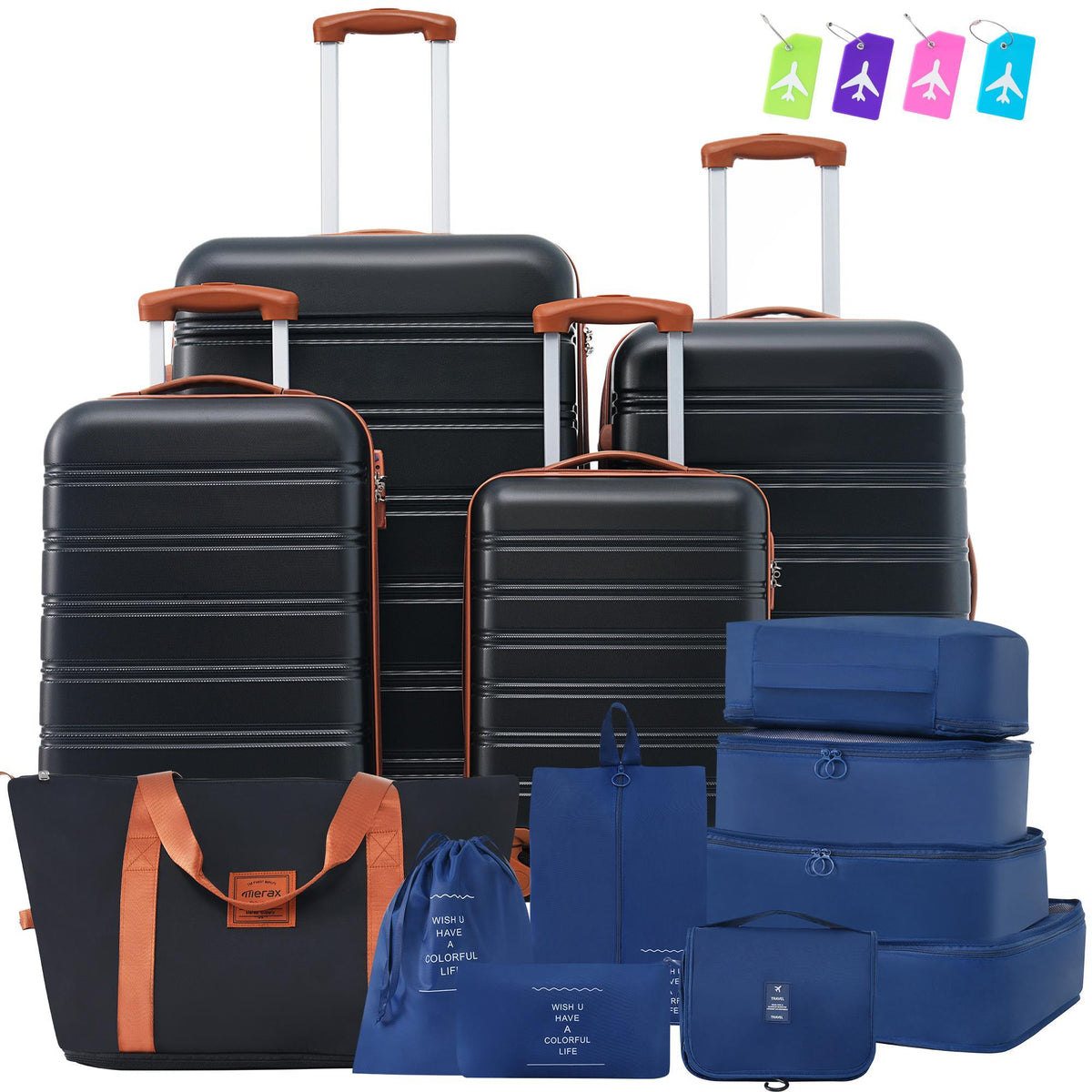 Hardshell Suitcase Set Of 4 Pieces, Lightweight 16 Inches, 20 Inches, 24 Inches, 28 Inches, Luggage Box- FREE USA SHIPPING