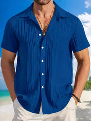 Men's Plus Size Short Sleeve Button-Down Shirt