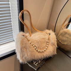 Autumn And Winter Fashion Pearl Chain Crossbody Shoulder Bag