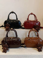 Vintage Style Crossbody Bag with Charm