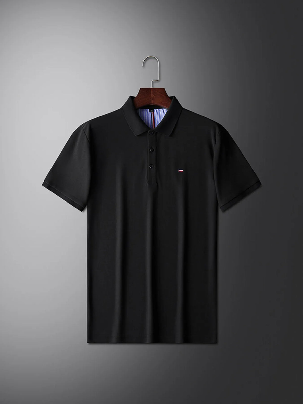 Men's Plus Size Contrast Collar Trim Short Sleeve Polo