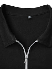 Men's Long Sleeve Color Block Polo Shirt