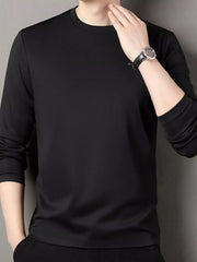 Plus Size Men's Casual Long Sleeve Tee
