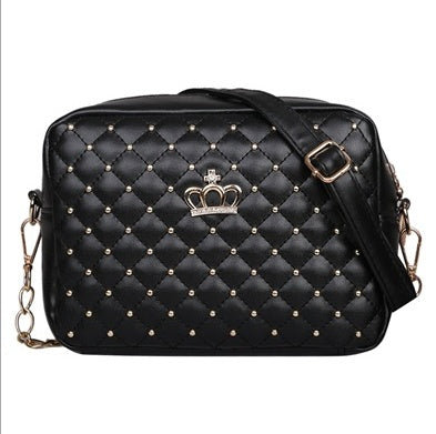 Women PU Crossbody Rivet Chain Shoulder Bag