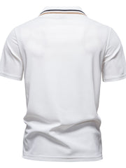 Men's Short Sleeve Collared Neck Striped Polo