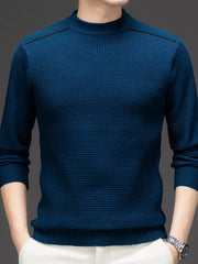 Men's Plus Size Textured Mock Neck Knit Top
