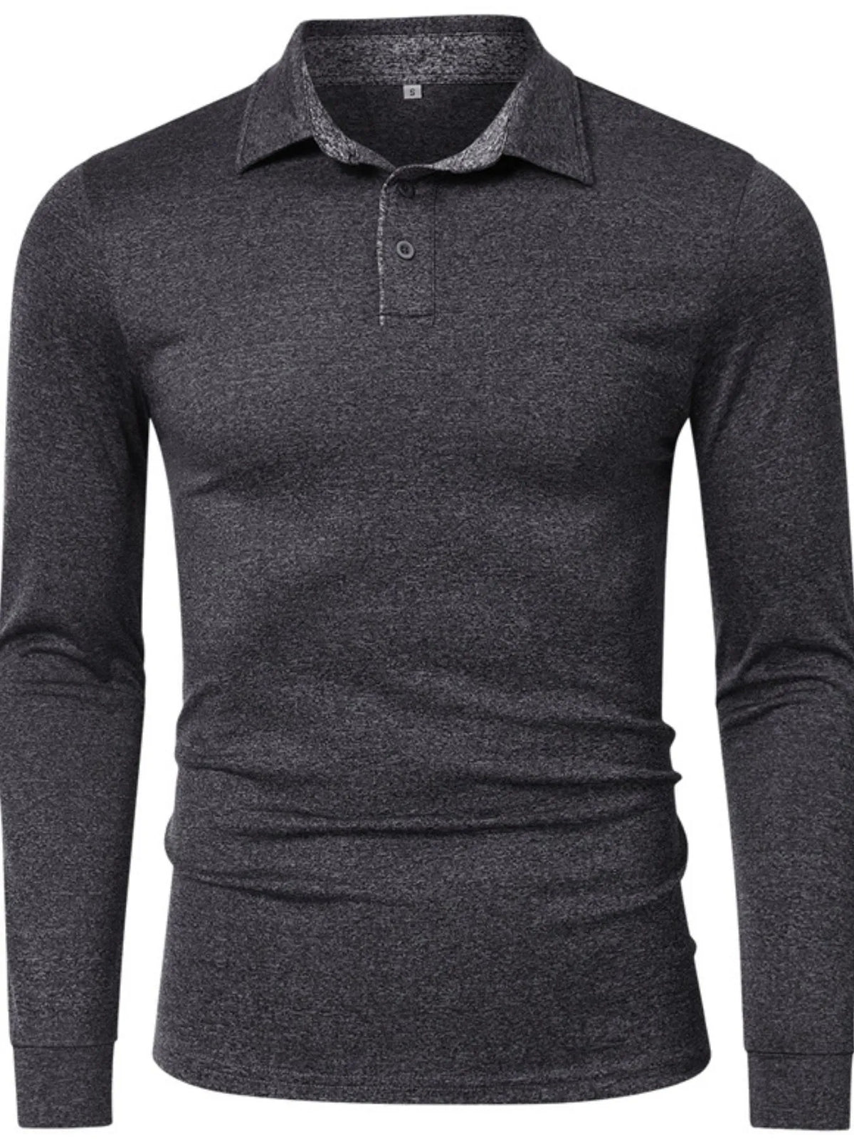 Men's Classic Long Sleeve Slim Fit Polo Shirt