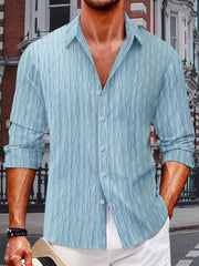 Men's Extended Size Collared Button-Up Shirt