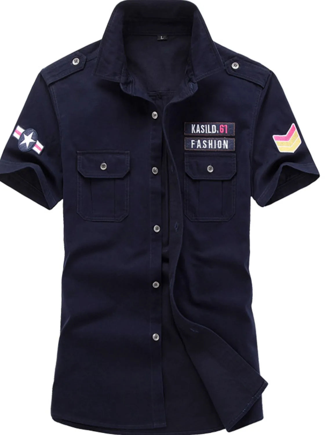 Men's Big & Tall Embroidered Short Sleeve Shirt