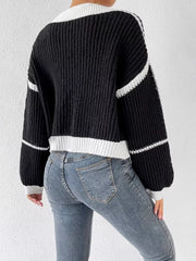 Classic Striped Long Sleeve Knit Pullover