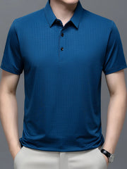Men's Plus Size Textured Short Sleeve Polo