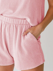 Summer Ready Sleeveless Tee and Shorts Set