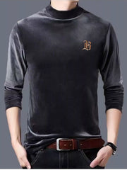 Men's Plus Size Mock Neck Long Sleeve Top