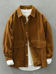 Men's Plus Size Corduroy Button-Down Shirt