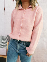 Ribbed Button-Up Cardigan