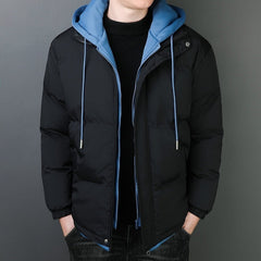 Two-piece Men's Windproof Warm Hooded Cotton Jacket Thickened